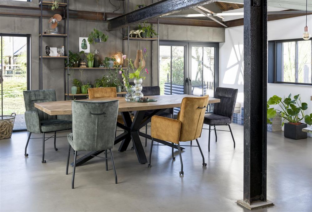 Eetkamertafel METALUXE - Railway Brown HEH 45660RWB