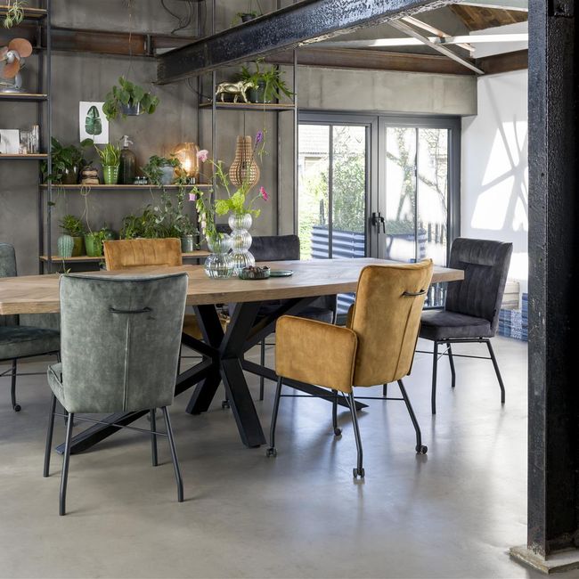 Eetkamertafel METALUXE - Railway Brown