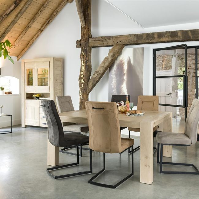 Stoel MALENE met swingframe - Nubucco donkerbruin