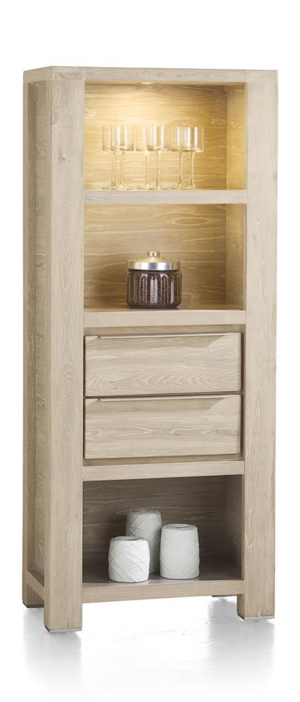 HENDERS & HAZEL - Kast boekenkast incl. Led BUCKLEY - Old Java Grey ...