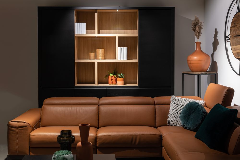 Vitrinekast ZEN - Black matte/Smoked oak FDF-15-000279