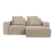 2-zit met chaise longue rechts BLOK - Beige KAV S574GR39