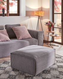 Poef BLOK - Grijs corduroy KAV S576LN15