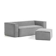 Poef BLOK - Grijs corduroy KAV S576LN15