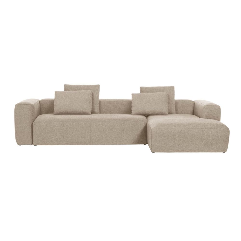 4-zit met chaise longue rechts BLOK - Beige KAV S573GR39