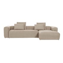 4-zit met chaise longue rechts BLOK - Beige KAV S573GR39