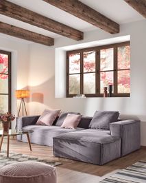 4-zit met chaise longue rechts BLOK - Grijs KAV S573LN15