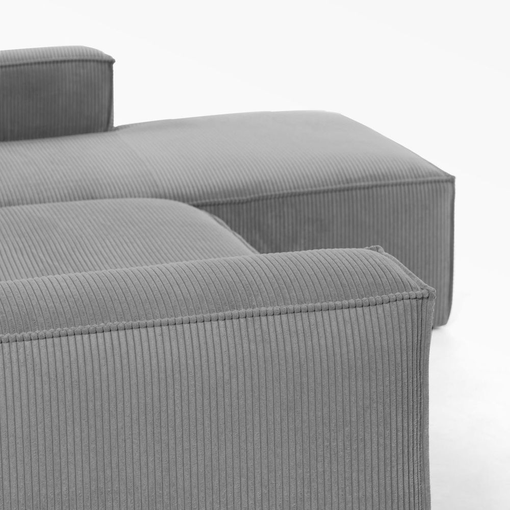 4-zit met chaise longue rechts BLOK - Grijs KAV S573LN15