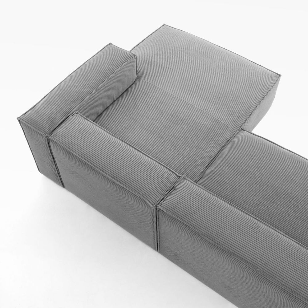 4-zit met chaise longue rechts BLOK - Grijs KAV S573LN15