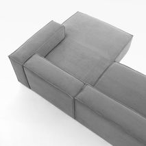 4-zit met chaise longue rechts BLOK - Grijs KAV S573LN15