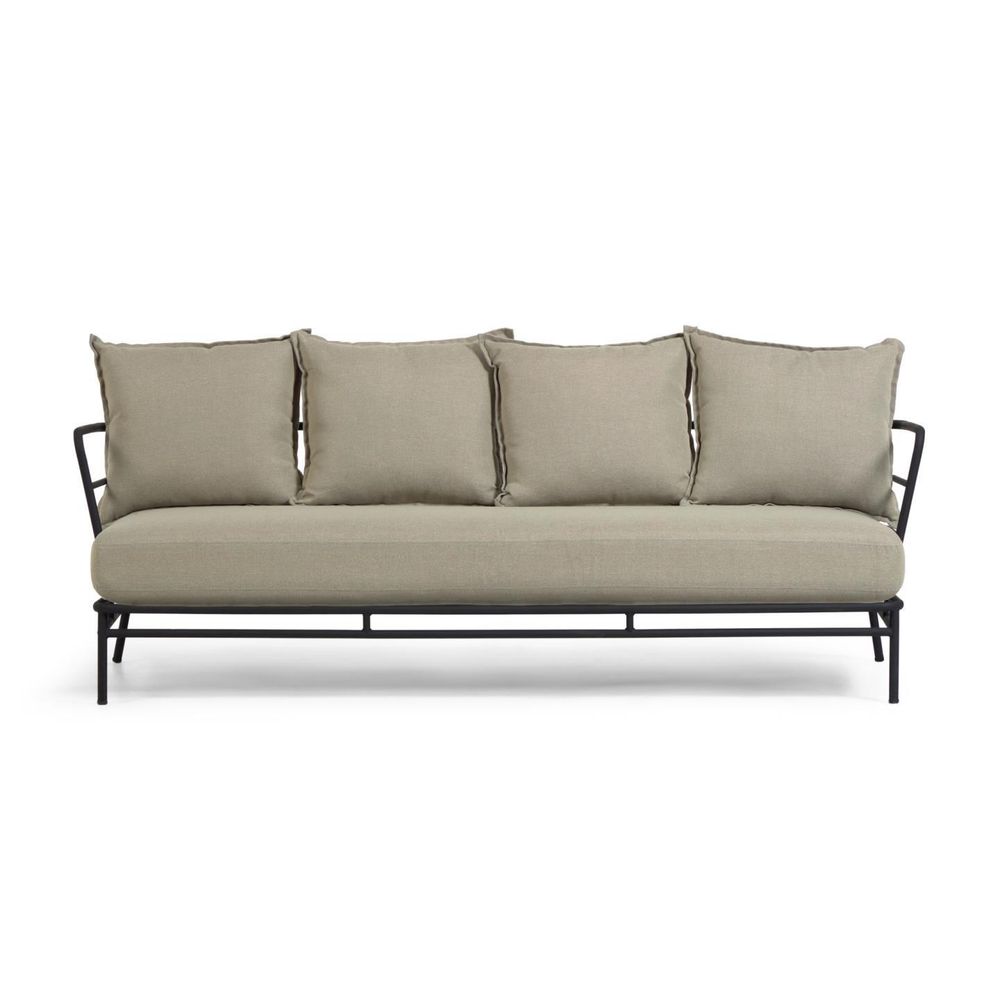 Lounge 3-zit MARELUZ - Zwart / Beige KAV S733J03