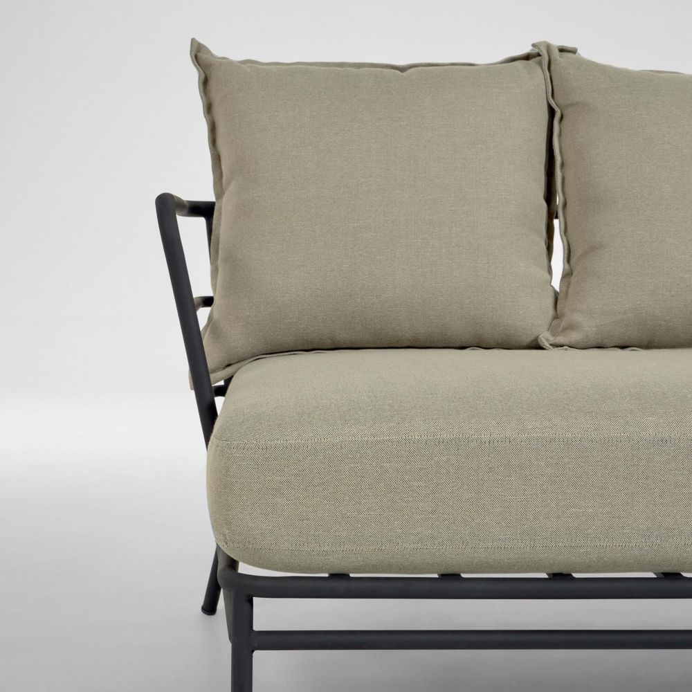 Lounge 3-zit MARELUZ - Zwart / Beige KAV S733J03