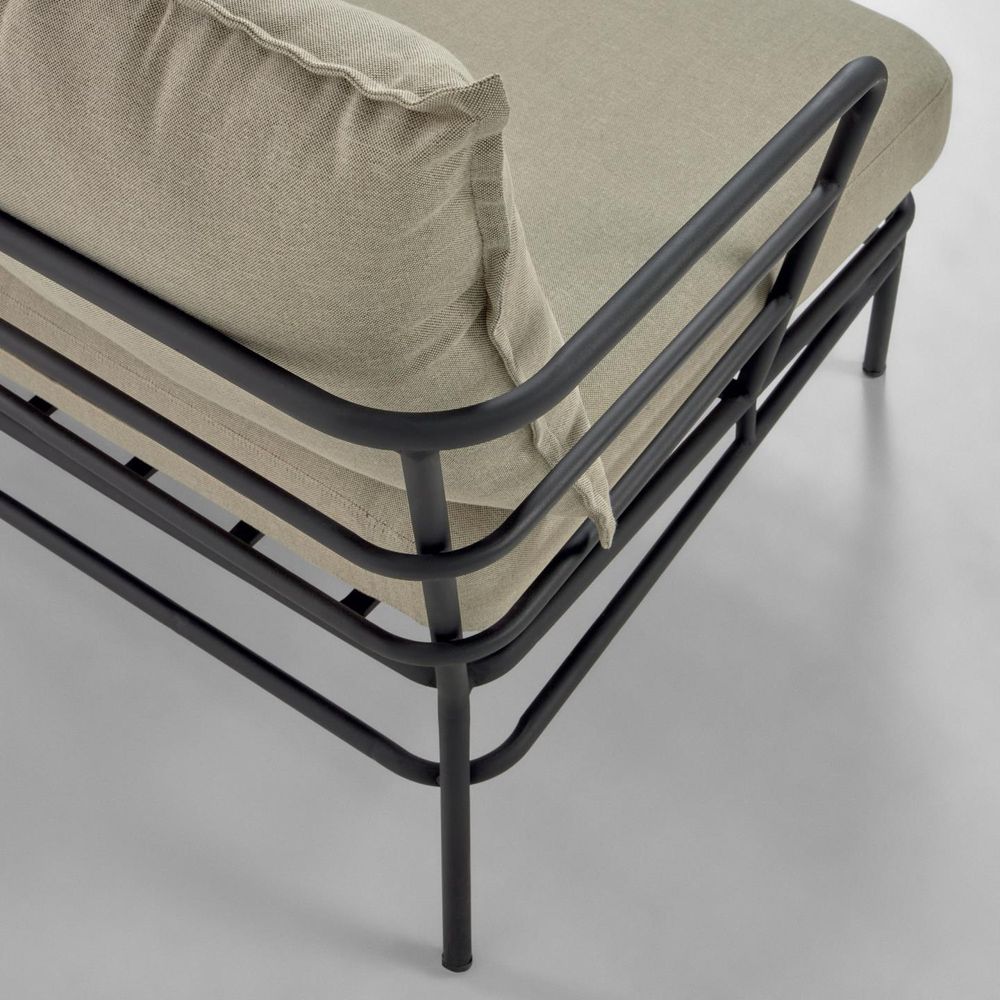 Lounge 3-zit MARELUZ - Zwart / Beige KAV S733J03