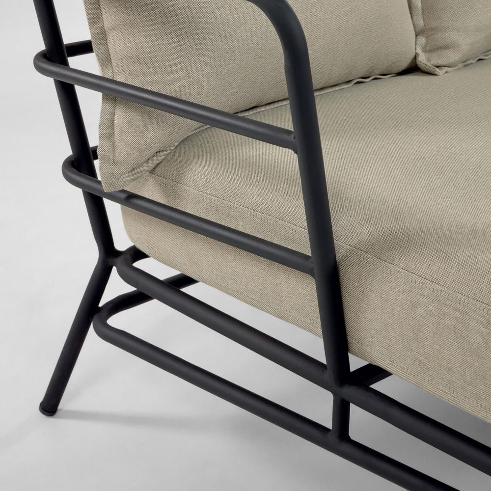 Lounge 3-zit MARELUZ - Zwart / Beige KAV S733J03