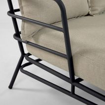 Lounge 3-zit MARELUZ - Zwart / Beige KAV S733J03
