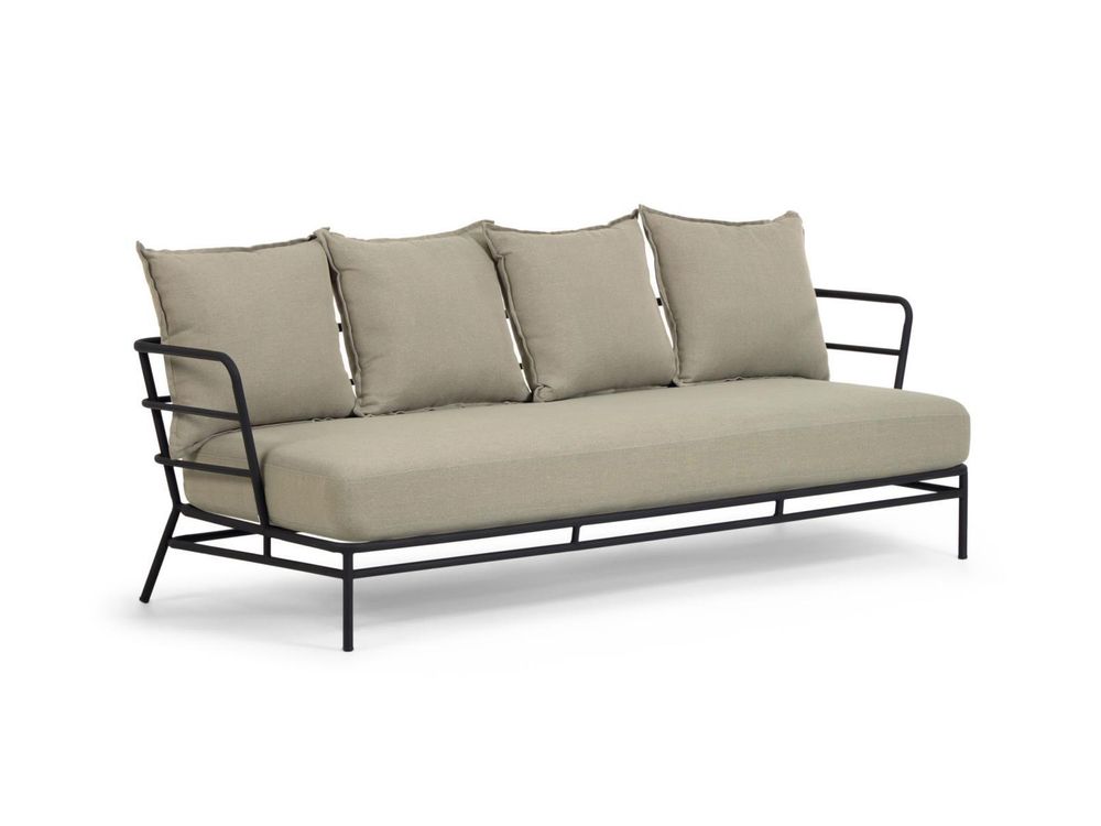Lounge 3-zit MARELUZ - Zwart / Beige KAV S733J03