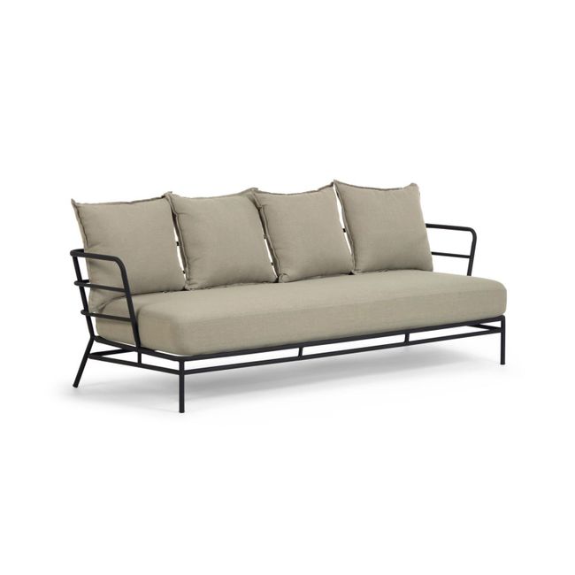 Lounge 3-zit MARELUZ - Zwart / Beige