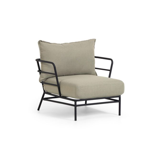 Loungefauteuil MARELUZ - Zwart / Beige