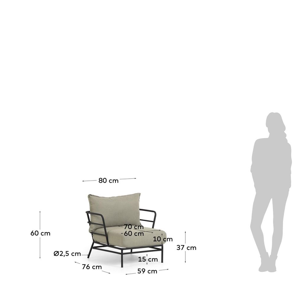 Loungefauteuil MARELUZ - Zwart / Beige KAV S734J03