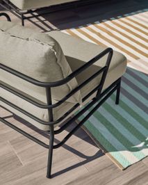 Loungefauteuil MARELUZ - Zwart / Beige KAV S734J03