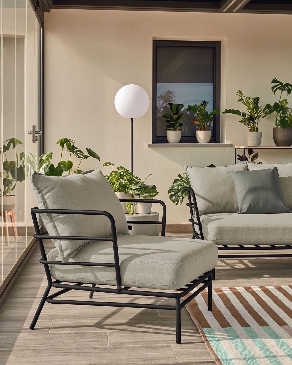 Loungefauteuil MARELUZ - Zwart / Beige KAV S734J03