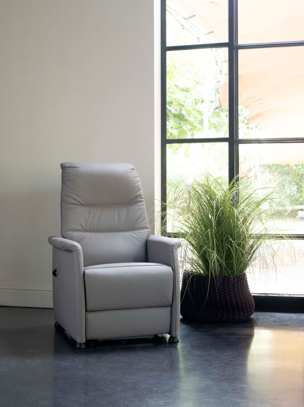 Elektrische relax CORRIDO - Grijs leder RCR CO RXET