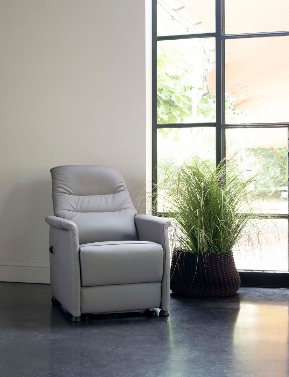 Elektrische relax CORRIDO - Grijs leder RCR CO RXET