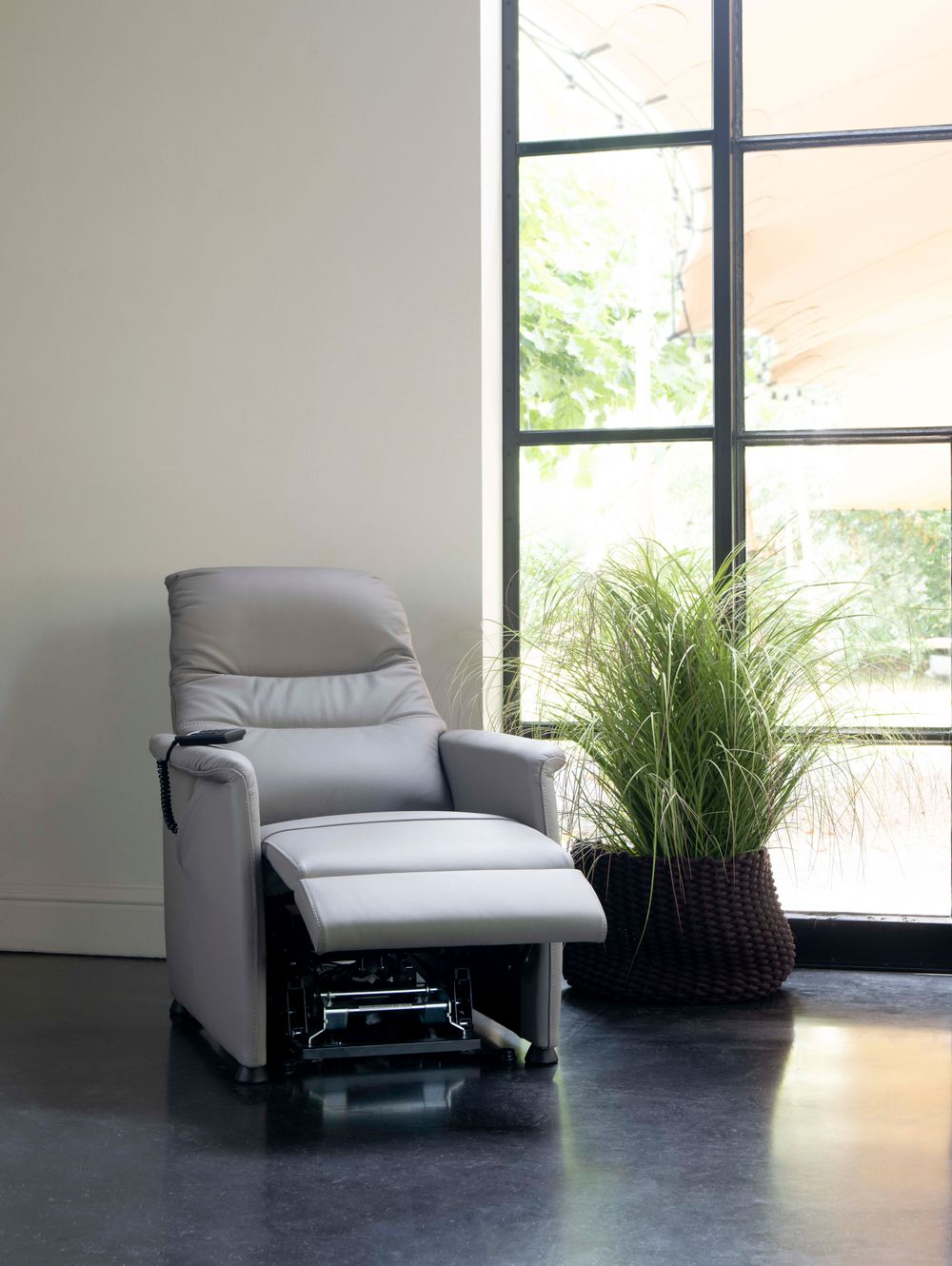 Elektrische relax CORRIDO - Grijs leder RCR CO RXET