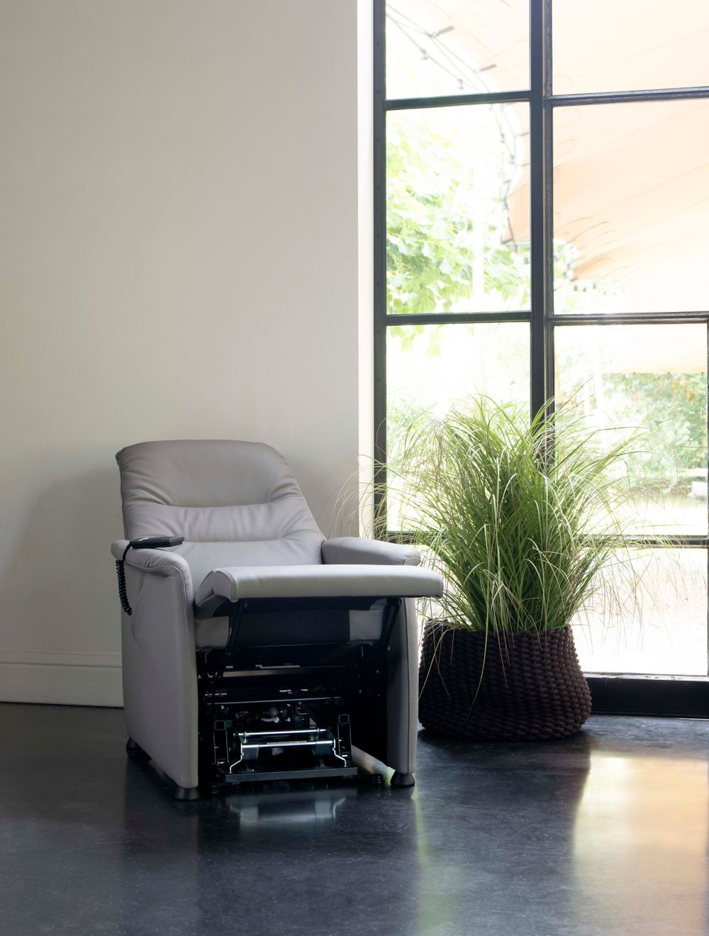 Elektrische relax CORRIDO - Grijs leder RCR CO RXET