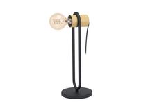 Tafellamp CHIEVELEY - Zwart/hout EGL 43543