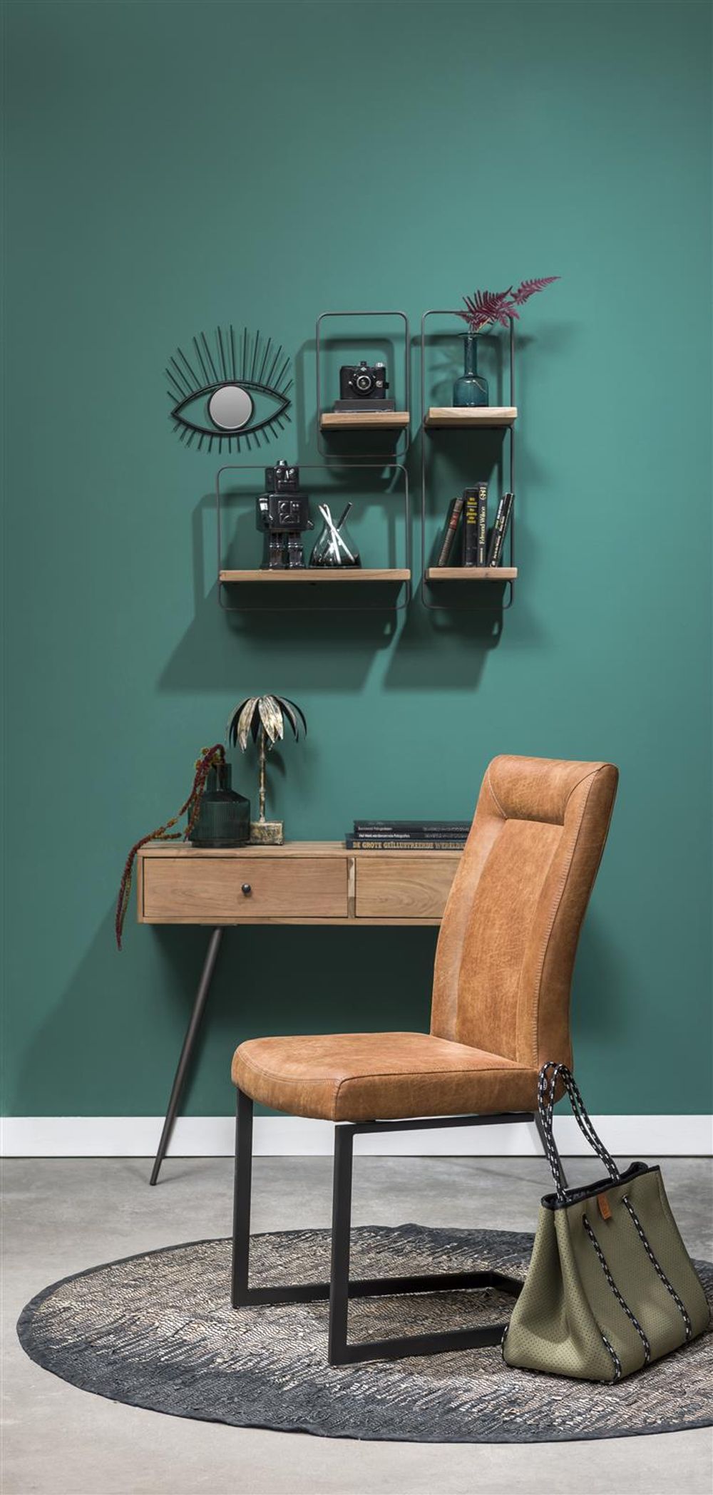 Stoel MALENE met swingframe - Secilia cognac HEH 29774-COG