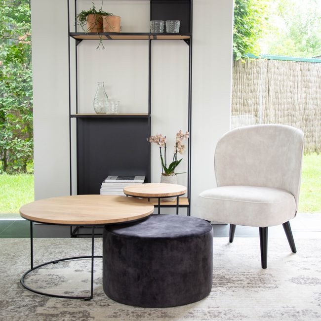 Rek links RUBIC - Naturel eik/metaal