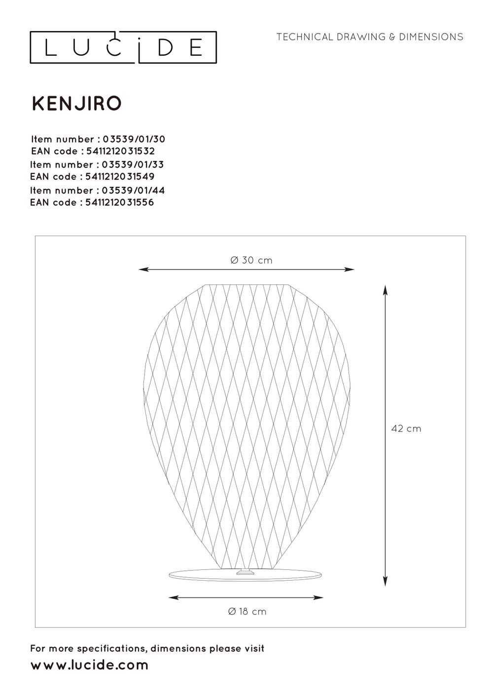Tafellamp KENJIRO - Rotan zwart LCD035390130