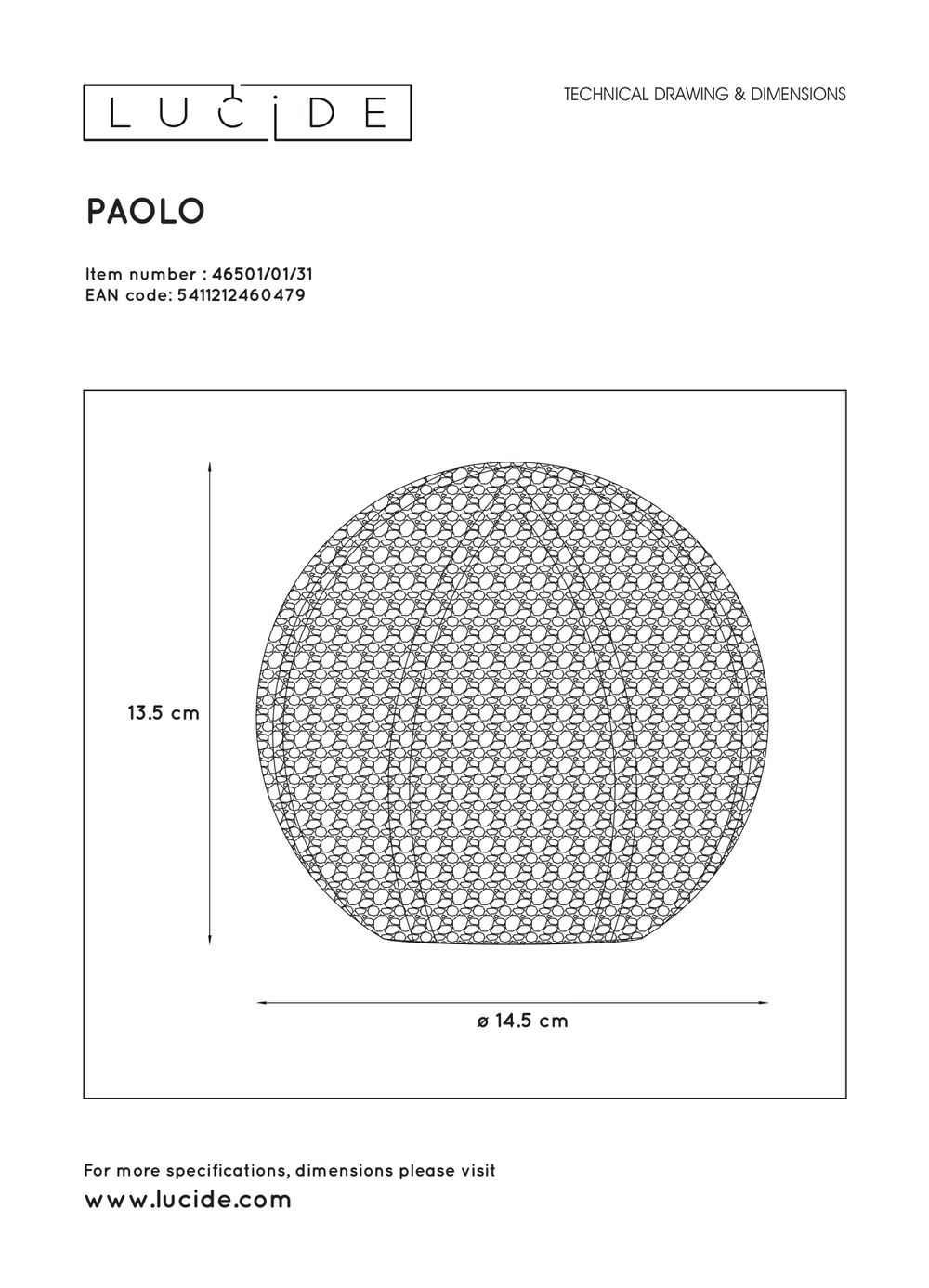 Tafellamp PAOLO - Wit LCD465010131