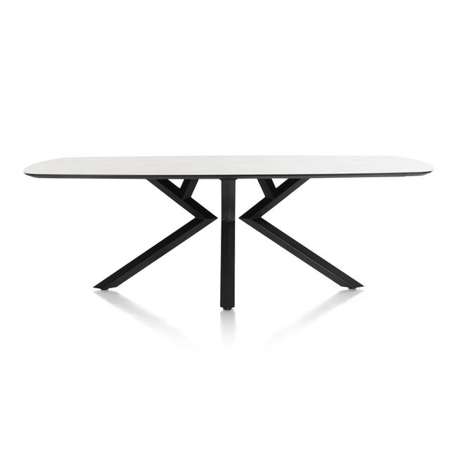 Eetkamertafel MASURA - Witte marmerlook