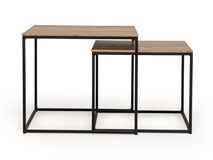 Set van 2 salontafels SIMON - Natuur/zwart metaal MXF SM SAS2
