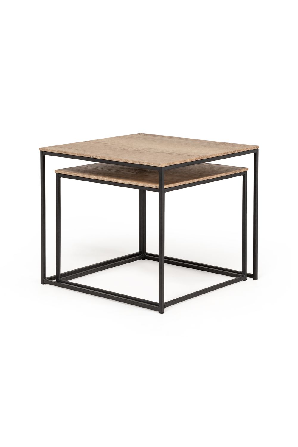 Set van 2 salontafels SIMON - Natuur/zwart metaal MXF SM SAS2