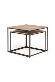 Set van 2 salontafels SIMON - Natuur/zwart metaal MXF SM SAS2