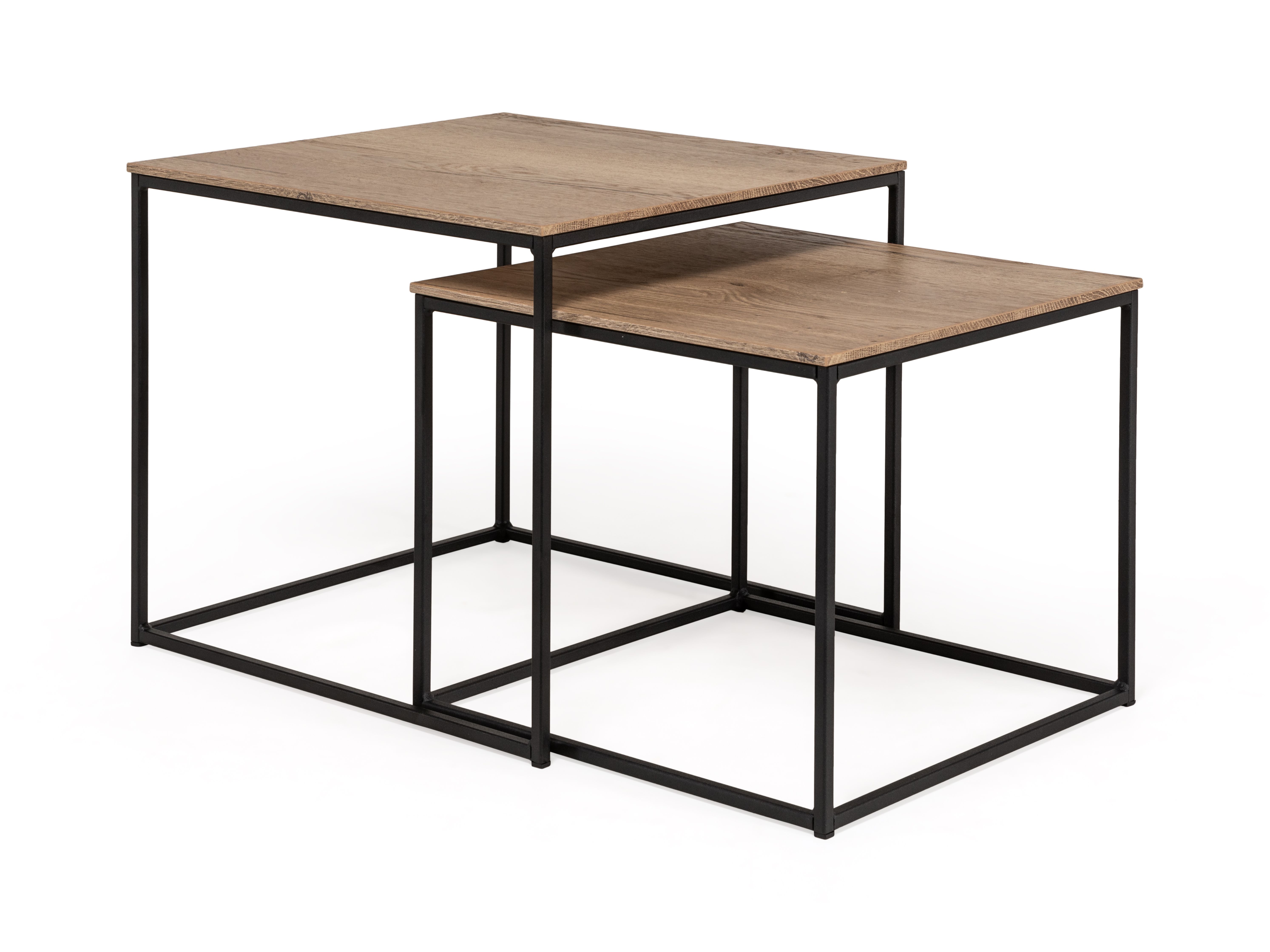 Set van 2 salontafels SIMON - Natuur/zwart metaal MXF SM SAS2