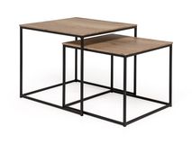 Set van 2 salontafels SIMON - Natuur/zwart metaal MXF SM SAS2