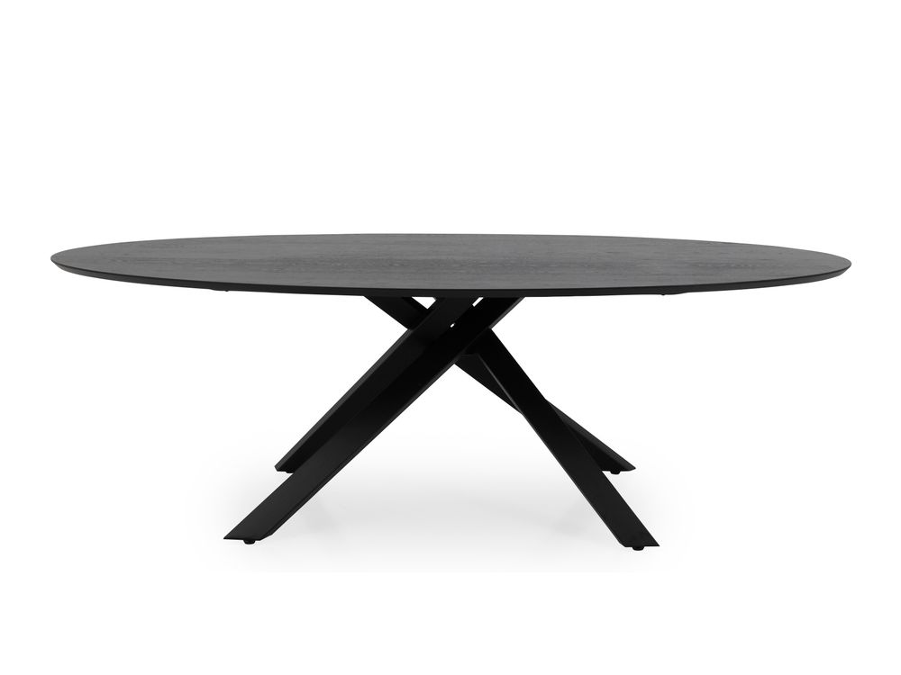 Ovale tafel COX - Zwart hout/metaal TRS CO1224
