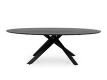 Ovale tafel COX - Zwart hout/metaal TRS CO1224