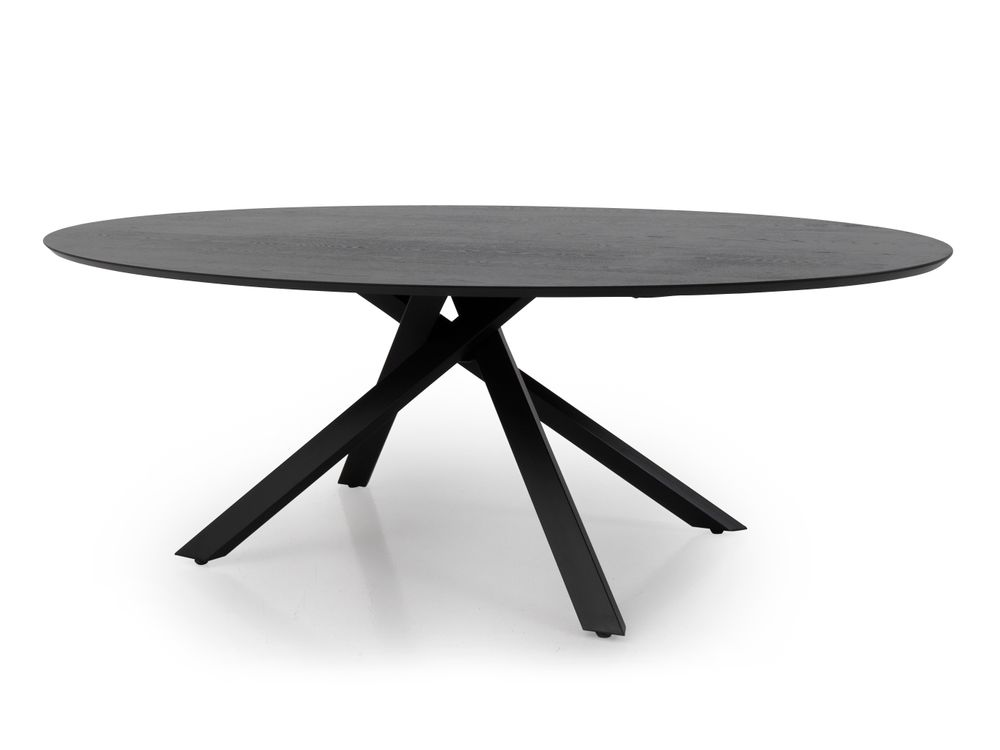 Ovale tafel COX - Zwart hout/metaal TRS CO1224