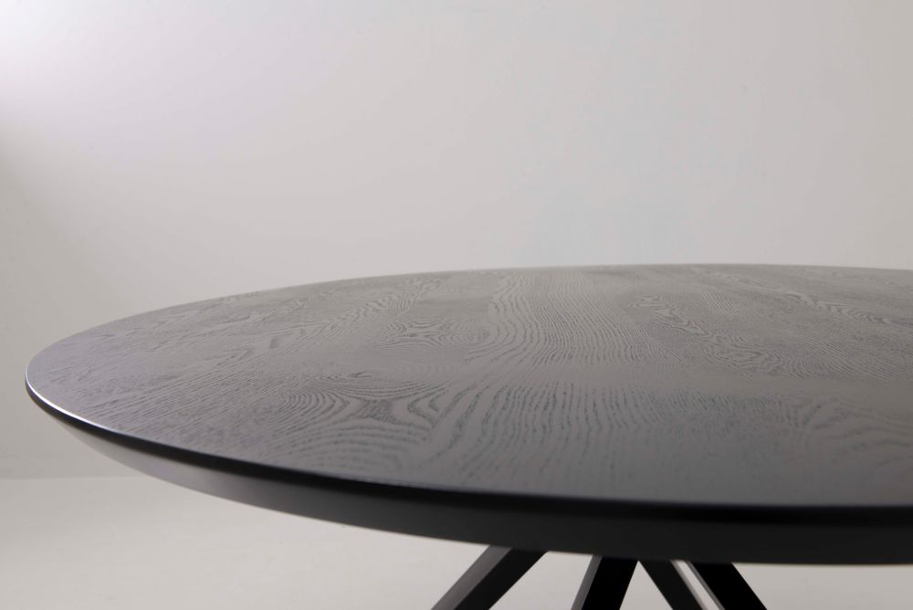 Ovale tafel COX - Zwart hout/metaal TRS CO1224