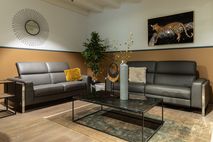 2-zit zetel PIER - Leder donkergrijs CAL-106-000078-GS327