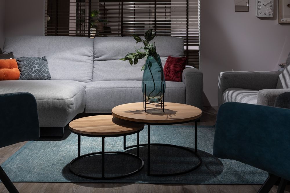 Set van 2 ronde salontafels GLASGOW - Espresso FDF-18-000098