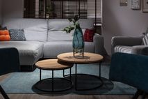 Set van 2 ronde salontafels GLASGOW - Espresso FDF-18-000098