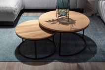 Set van 2 ronde salontafels GLASGOW - Espresso FDF-18-000098