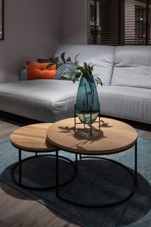 Set van 2 ronde salontafels GLASGOW - Espresso FDF-18-000098