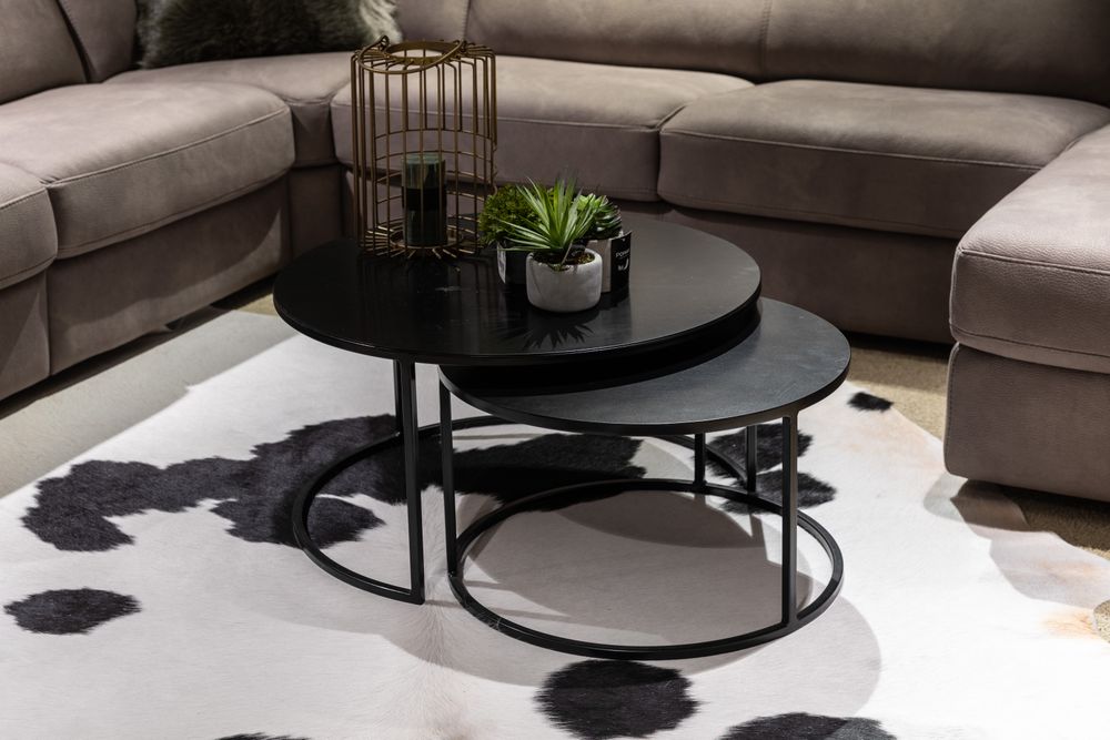 Set van 2 salontafels KUBUS - Zwart FDF KU SA RON